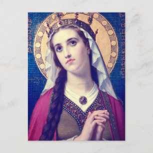Postal Santa Isabel de Hungría Estilo Romántico Premium