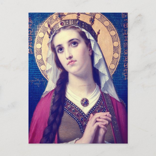 Postal Santa Isabel de Hungría Estilo Romántico Premium (Anverso)