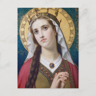 Postal Santa Isabel de Hungría por Hugues Merle