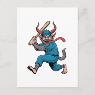 Postal Santa jugando béisbol jugador de béisbol de Navida