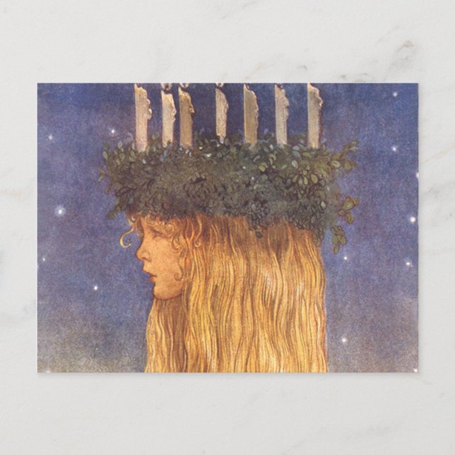 Postal Santa Lucía John Bauer (Anverso)