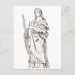 Postal Santa Lucía por Bernardino Luini