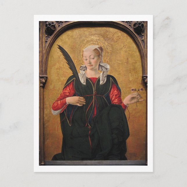 Postal Santa Lucy por Francesco del Cossa (Anverso)