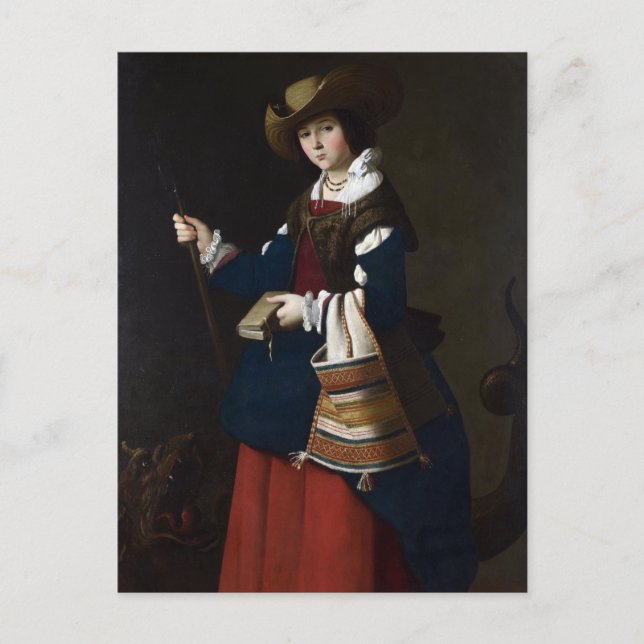 Postal Santa Margarita como pastora (Anverso)