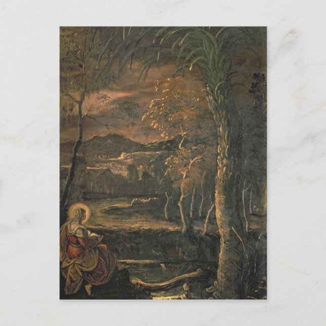 Postal Santa María de Egipto en el desierto (Anverso)