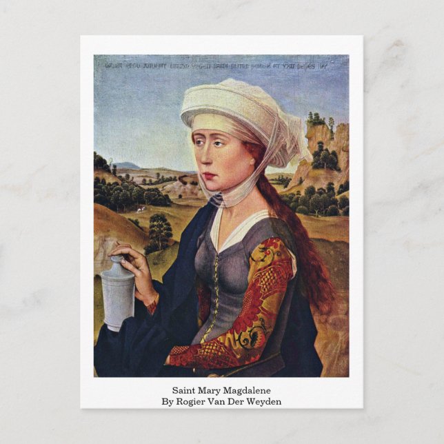 Postal Santa María Magdalena. Por Rogier Van Der Weyden (Anverso)