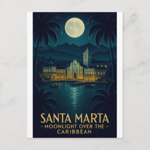 POSTAL SANTA MARTA — LUZ DE LUNA SOBRE EL CARIBE
