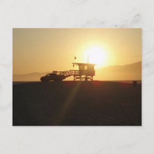 Postal Santa Mónica al atardecer