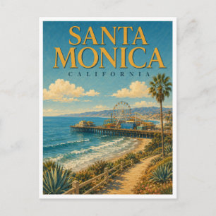 Postal Santa Monica California Ocean Pier GeoSaga