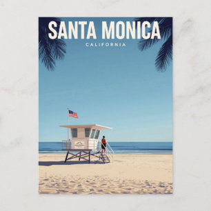 Postal Santa Mónica California Torre de Salvavidas Playa