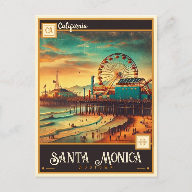 Postal Santa Mónica, California | Vintage (Anverso)