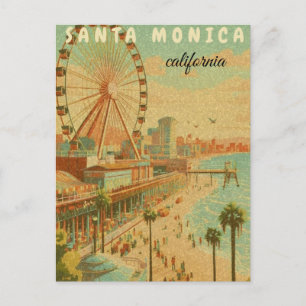 Postal santa mónica mónica california viaje vintage cl