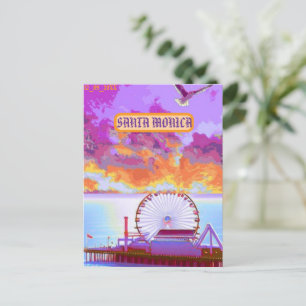 Postal santa monica monica california vintage cl