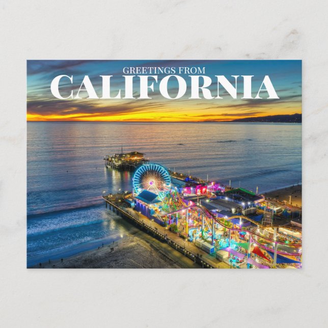 Postal Santa Monica Pier, CA, EE.UU. (Anverso)