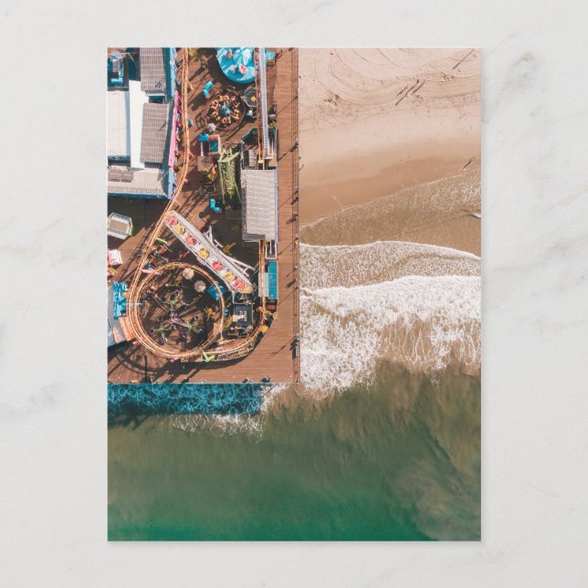 POSTAL SANTA MONICA PIER, CALIFORNIA - VISTA AÉREA (Anverso)