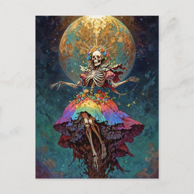 Postal Santa Muerte de los Siete Poderes (Anverso)