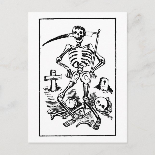 Postal Santa Muerte, Parca Grim Reaper mexicana c. princi (Anverso)