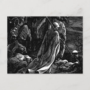 Postal Santa Muerte (Parca Grim Reaper mexicana) hacia 19