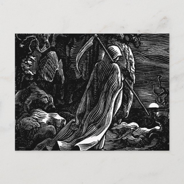 Postal Santa Muerte (Parca Grim Reaper mexicana) hacia 19 (Anverso)