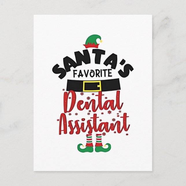 Postal Santa Navidades de asistencia dental favoritas (Anverso)