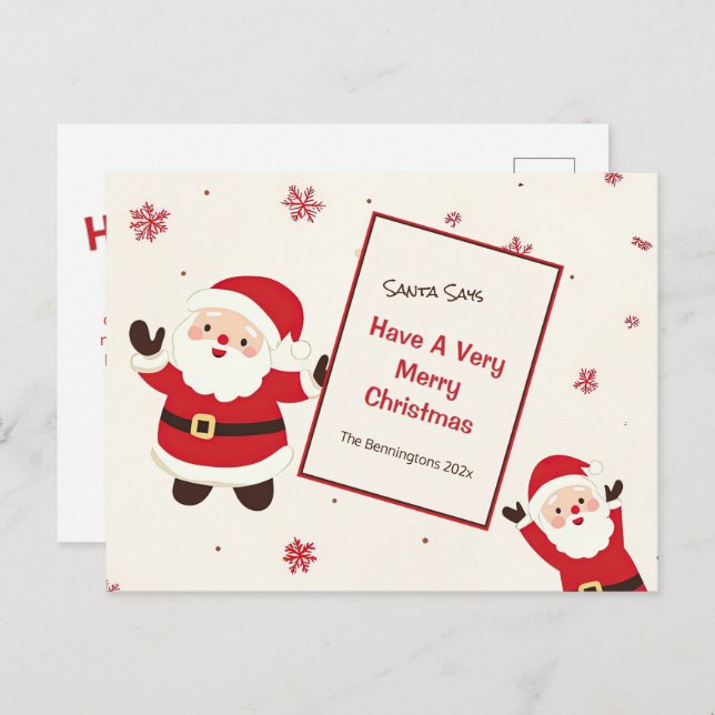 Postal Santa Navidades de Cute Retro (Anverso / Reverso)