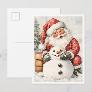 Postal Santa navideño vintage nostálgico