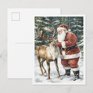 Postal Santa navideño vintage nostálgico