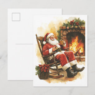 Postal Santa navideño vintage nostálgico