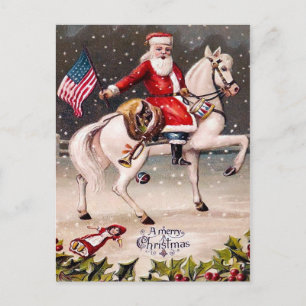 Postal Santa Patriótica Vintage