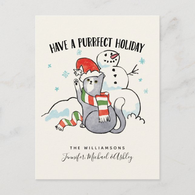 Postal Santa Paws | Tener unas vacaciones perfectas (Anverso)