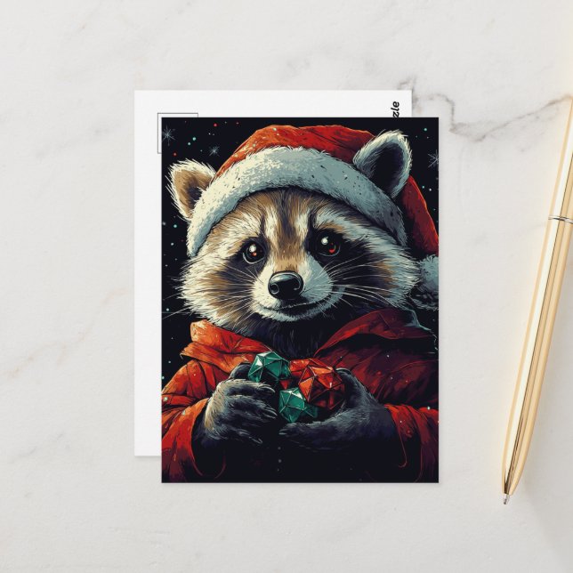 Postal Santa Raccoon (Anverso/Reverso In Situ)