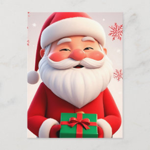 Postal ❄️ Santa Regalo de Navidad Magia 🎄 Festivo Día de