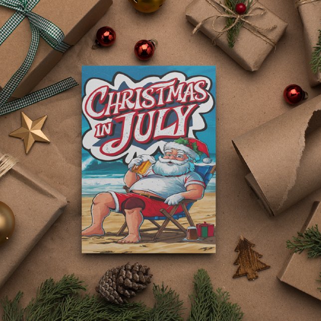 Postal Santa Relajación festiva por las olas (Subido por el creador)