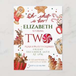 Postal Santa Reno de Navidad qué divertido cumpleaños núm