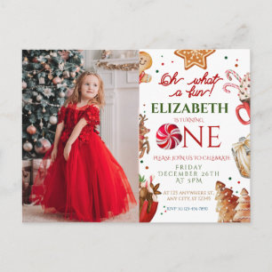 Postal Santa Reno de Navidad qué divertido cumpleaños núm