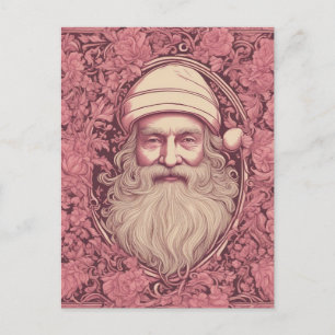 Postal Santa Retro Rosa
