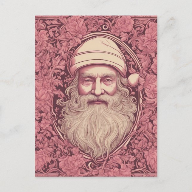 Postal Santa Retro Rosa (Anverso)