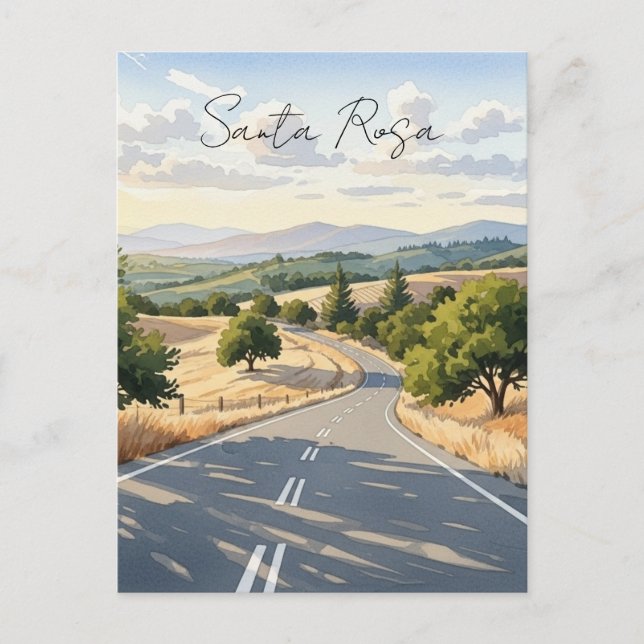 Postal Santa Rosa California Viajes (Anverso)