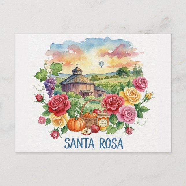 Postal Santa Rosa California Viajes (Anverso)