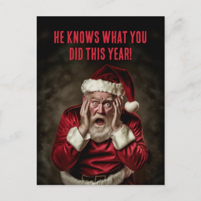 Postal Santa sabe lo que hiciste este año Navidades diver (Anverso)