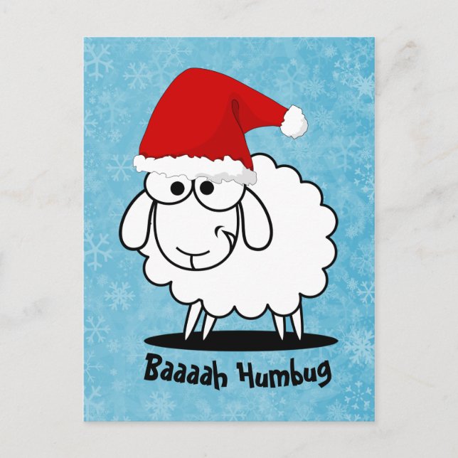 Postal Santa Sheep Bah Humbug (Anverso)