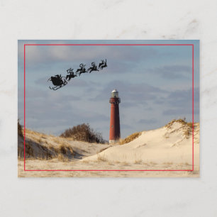 Postal Santa sobre el faro de Barnegat