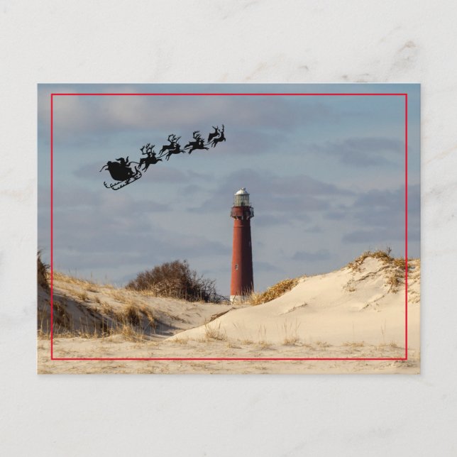 Postal Santa sobre el faro de Barnegat (Anverso)