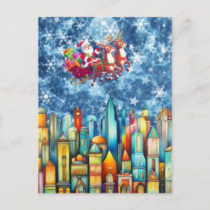 POSTAL SANTA SOBRE LA CIUDAD