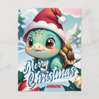 Santa Tortuga Feliz nombre de Navidad