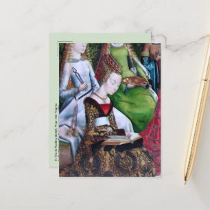 Postal Santa Úrsula leyendo (detalle; M 070)
