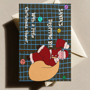 Postal Santa viene con un pequeño regalo de Navidad