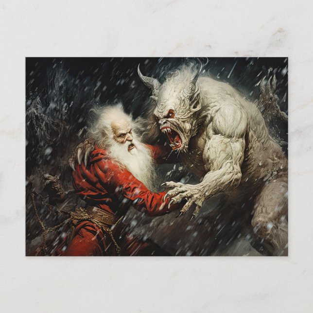 Postal Santa VS Krampus (Anverso)