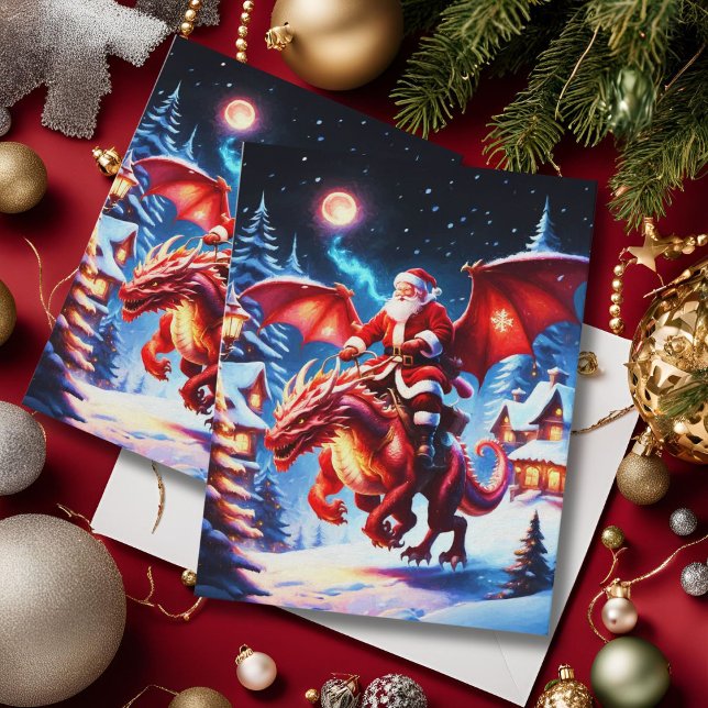 Postal Santa y Dragon en la víspera de los Navidades (Subido por el creador)