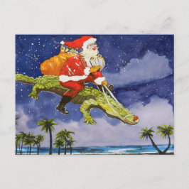 Postal Santa y el lagarto